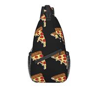 Sling Chest Crossbody Bag Mochila de Hombro Impermeable antirrobo Mochila Informal para Deportes Gimnasio Yoga, para patrón de Pizza