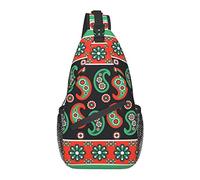 Sling Chest Crossbody Bag Mochila de Hombro Impermeable antirrobo Mochila Informal para Deportes Gimnasio Yoga, para patrón de Flores Paisley
