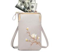 Sling Purses, PU Leather Embroidered Bag for Women, Stylish Compact Wallet, Shoulder Strap Organizer, Travel Running Companion, Teen Girls Summer Purse Gym Hiking Storage Solution