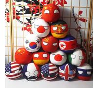 SLINGDA 15pcs Country Ball Plushies Pelota Polaca Juguete De Peluche NiñOs PaíS Juguete De Peluche Mini Colgante Felpa Lindo Llavero Anime Peluche Juguete NiñO NiñA Regalo 10cm / 4in