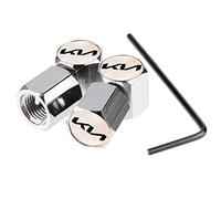 SLINGDA 4 Uds.Tapas Antipolvo para válvula de neumático de Coche para KIA Rio Soul K2 K3 K4 K5 K7 KX3 KX5 KX7 Cerato Forte Ceed Sportage Hexagonal Aleación para neumático a Prueba de Polvo Tapa