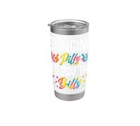 Slinging Pills to Pay the Bills Funny Pharmacist Watercolor Vaso térmico de acero inoxidable de doble pared