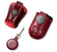 Slingshot - Bolsa de almacenamiento de cuero para hondas, soporte duradero para municiones, juego de 3 piezas para accesorios de tirachinas (rojo vino)
