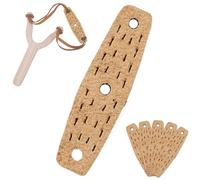 Slingshot de Piel de Vaca auténtica, Bolsas de Cuero preabiertas, Bolsa de Clip para Manualidades, Correas de Repuesto, Accesorios duraderos para Caza y Tiro, Deportes, 10 Unidades (Caqui)