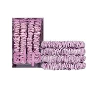 slip Coleteros ajustados: diseño Slipsilk™ antiarrugas y antiroturas que protege el cabello delicado | Incluye 4 coleteros de seda pura, flor silvestre