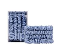 slip Coleteros ajustados: diseño Slipsilk antiarrugas y antiroturas que protege el cabello delicado | Incluye 4 coleteros de seda pura, aciano