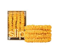 slip Coleteros ajustados: diseño Slipsilk™ antiarrugas y antiroturas que protege el cabello delicado | Incluye 4 coleteros de seda pura: dorado