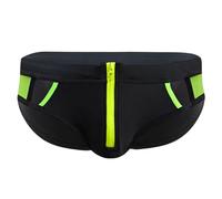 Slip da uomo con cerniera frontale ritagliata in rete Sexy Alla Moda con Cut-out dei Nuovi (Green, L) #1