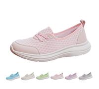 Slip On Sneaker Damen Diabéticos Schuhe Vermascht Sommer leicht Walking schuhe Turnschuhe atmungsaktiv Laufschuhe Sportschuhe rutschfeste Gummisohlen leichte Freizeitschuhe für Gehen, Rosa., 39 EU