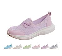 Slip On Sneaker Damen Diabéticos Schuhe Vermascht Sommer leicht Walking schuhe Turnschuhe atmungsaktiv Laufschuhe Sportschuhe rutschfeste Gummisohlen leichte Freizeitschuhe für Gehen, morado, 39 EU