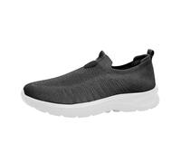Slip on Sneaker Herren Breite Füße Freizeitschuhe Mesh atmungsaktiv Laufschuhe ohne Schnürschuhe Sportschuhe rutschfest Walking Schuhe leichte Sommerschuhe Casual Turnschuhe Joggingschuhe, gris oscuro