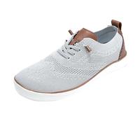 Slip on Sneaker Herren Breite Füße Freizeitschuhe Mesh atmungsaktiv Laufschuhe rutschfest Turnschuhe Leichtgewichts Sportschuhe flache Sohle Joggingschuhe Dämpfung Walking Schuhe Männer, gris, 43 EU
