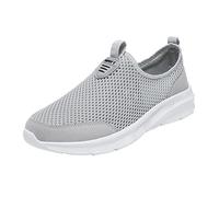 Slip on Sneaker Herren Breite Füße Schlupfschuhe Schwarz atmungsaktiv Mesh-Turnschuhe ohne Schnürung Orthopädische Schmerzlindernder Slipper Anti-Rutsch Walkingschuhe Running Shoes for Men, beige, 47