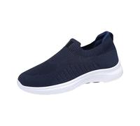 Slip on Sneaker Herren Extra Breite Turnschuhe Herren leichte Gym Schuhe Mesh atmungsaktiv Sportschuhe Diabéticos Dolorelindernder Schlupfschuhe Bogenunterstützung Walkingschuhe Running Shoes, azul