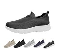 Slip On Sneaker Herren Schlupfschuhe Herren bequeme Herren Walking schuhe Leicht Sportschuhe Weich Hallschuhe Mens Trainers weiche Sohle Orthopädische Schuhe Sportlich Freizeitschuhe, gris oscuro, 39