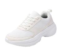 Slip On Sneaker Herren Sommer Halbschuhe Wanderschuhe Plateau atmungsaktiv Walking schuhe Joggingschuhe Damen Schnürschuhe Laufschuhe Tennisschuhe rutschfeste Gedämpft Freizeitschuhe, Blanco, 40 EU