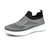 Slip on Sneaker Herren Sportschuhe Mesh leichte Freizeitschuhe ohne Schnürschuhe Laufschuhe atmungsaktiv Joggingschuhe rutschfest Turnschuhe Dämpfung Walking Schuhe Casual Straßenlaufschuhe, gris, 42