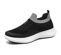 Slip on Sneaker Herren Sportschuhe Mesh leichte Freizeitschuhe ohne Schnürschuhe Laufschuhe atmungsaktiv Joggingschuhe rutschfest Turnschuhe Dämpfung Walking Schuhe Casual Straßenlaufschuhe, Negro