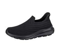 Slip on Sneaker Herren Sportschuhe Mesh leichte Freizeitschuhe ohne Schnürschuhe Laufschuhe atmungsaktiv Joggingschuhe rutschfest Turnschuhe Dämpfung Walking Schuhe Männer Straßenlaufschuhe, Negro