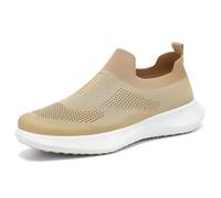 Slip on Sneaker Herren Sportschuhe Mesh leichte Freizeitschuhe ohne Schnürschuhe Laufschuhe atmungsaktiv Joggingschuhe rutschfest Turnschuhe Dämpfung Walking Schuhe Casual Straßenlaufschuhe, marrón