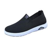 Slip on Sneaker Herren Sportschuhe Mesh leichte Freizeitschuhe ohne Schnürschuhe Laufschuhe rutschfest Turnschuhe Dämpfung Walking Schuhe atmungsaktiv Joggingschuhe Casual Straßenlaufschuhe, Negro