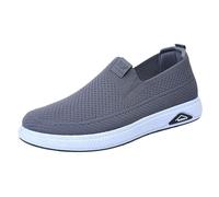 Slip on Sneaker Herren Sportschuhe Mesh leichte Freizeitschuhe ohne Schnürschuhe Laufschuhe rutschfest Turnschuhe Dämpfung Walking Schuhe atmungsaktiv Joggingschuhe Casual Straßenlaufschuhe, gris, 40