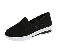 Slip on Sneakers - Zapatillas de caminar para mujer, zapatos informales, de malla, transpirables, ligeras, suela suave, Negro , 42 EU