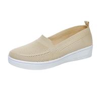 Slip On Sneakers - Zapatillas de verano para mujer, cómodas, de malla, transpirables, informales, cómodas, para caminar, fitness, zapatillas de correr, caqui, 38 EU