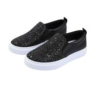 Slip On Sneakers - Zapatillas deportivas para mujer, antideslizantes, para correr, transpirables, ligeras, para el día a día y el tiempo libre, Negro , 43 EU