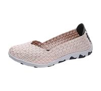 Slip On Sneakers - Zapatillas deportivas para mujer, informales, con puntera redonda, mocasines a la moda, malla transpirable, zapatos negros redondos para mujer, Rosa., 40 EU