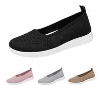 Slip On Sneakers - Zapatillas deportivas para mujer, suela plana, ligeras, transpirables, antideslizantes, para caminar de verano, cómodas, para el día a día y el tiempo libre, Negro , 41 EU