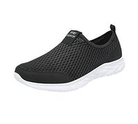 Slip on Sneakers - Zapatillas deportivas para mujer, zapatos de caminar, de malla, transpirables, ligeras, suaves, para correr, informales, Blanco, 43 EU