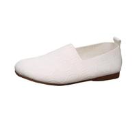 Slip On Sneakers Zapatos casuales para mujer, mocasines de boca plana, zapatos individuales de moda para mujer, fondo suave, punta redonda, informales, voladores, tejidos, cómodos, pantuflas para