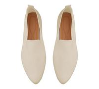 Slip On Sneakers - Zapatos de encaje para mujer, planos, elegantes, clásicos, planos, informales, de un solo color, de punto, transpirables, ligeros, cómodos, para caminar, beige, 38 EU