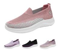 Slip On Sneakers Zapatos de tela de malla para mujer, zapatos de verano transpirables, zapatos ortopédicos, zapatos de verano para mujer, zapatos ligeros para caminar con malla cómoda, zapatillas