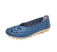 Slip On Women Comfort Walking Flat Loafers Casual Mocasines Driving Mocasines Zapatos de senderismo para mujer, azul claro, 40 EU