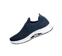 Slip On Zapatillas blancas para hombre, zapatillas de caminar sin manos, monocolor, zapatillas de tenis, fitness, correr, informales, ligeras, transpirables, sin cordones, talla 39-44, azul, 39 EU