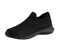 Slip on Zapatillas deportivas para mujer, ligeras, zapatillas de correr para mujer, zapatillas de deporte para mujer, zapatos de malla, transpirables, informales, para primavera e invierno, Negro