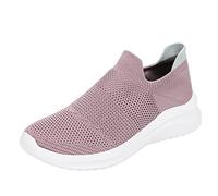 Slip on Zapatillas deportivas para mujer, ligeras, zapatillas de deporte para mujer, zapatos de malla, transpirables, cómodas, para caminar, para primavera e invierno, Rosa., 40 EU