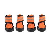 Slip - Preventive Dog Shoes 4 Pack | Breathable Mesh & Reflective Straps for Security | Adjustable Pet Booties for Small/Medium/Large Dogs | Easy On Zipper Design (45)