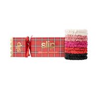 Slip Silk Set de regalo de 100% seda de morera - Coleteros delicados para evitar la rotura del cabello, 10 scrunchies - negro, rojo, rosa fuerte, rosa claro, blanco.