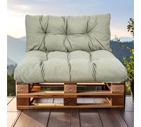 SLIPIO Cojín para palés, cojín para paleta europea, relleno FÜLLPRO+, acolchado resistente a la intemperie (Set de 2 piezas - 1x cojín de respaldo 120x40 cm + 1x cojín de asiento 120x80 cm - Verde