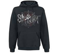 Slipknot Des Moines Hombre Sudadera con Capucha Negro L, 80% algodón, 20% poliéster, Regular