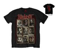 Slipknot Masks 3 Backprint con licencia Camiseta hombre