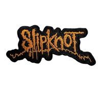 Slipknot Parche para planchar con logotipo tejido, negro/naranja, Taille unique