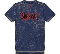 Slipknot T Shirt Band Logo Nuevo Oficial De Los Hombres Navy Azul Snow Wash Size L