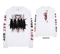 Slipknot - T-Shirt Maniche Lunghe # L Unisex White # Shrouded Group
