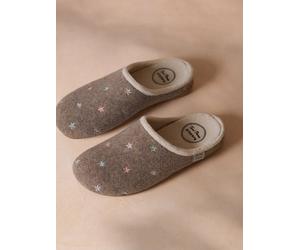 Slipper abierta con bordados luminiscentes para mujer | MONA-FT 41 TAUPE