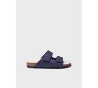 Slipper abierta para mujer en fieltro y borrego | LIZY 39 MARINO