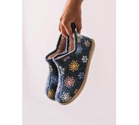 Slipper abotinada para mujer en fieltro | DUNA-CP 38 MARINO